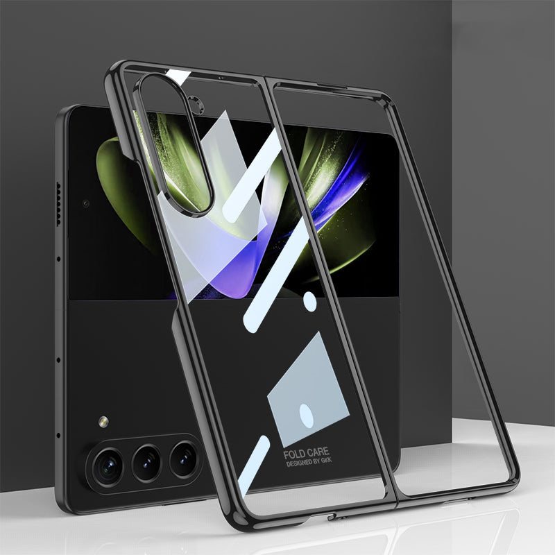 Pouzdro na telefon GKK Hard PC pro Samsung Galaxy Z Fold5 5G s galvanickým pokovováním Ultra Clear Anti-Drop Phone Cover Pouzdro na telefon GKK Hard PC pro Samsung Galaxy Z Fold5 5G s galvanickým pokovováním Ultra Clear Anti-Drop Phone Cover
